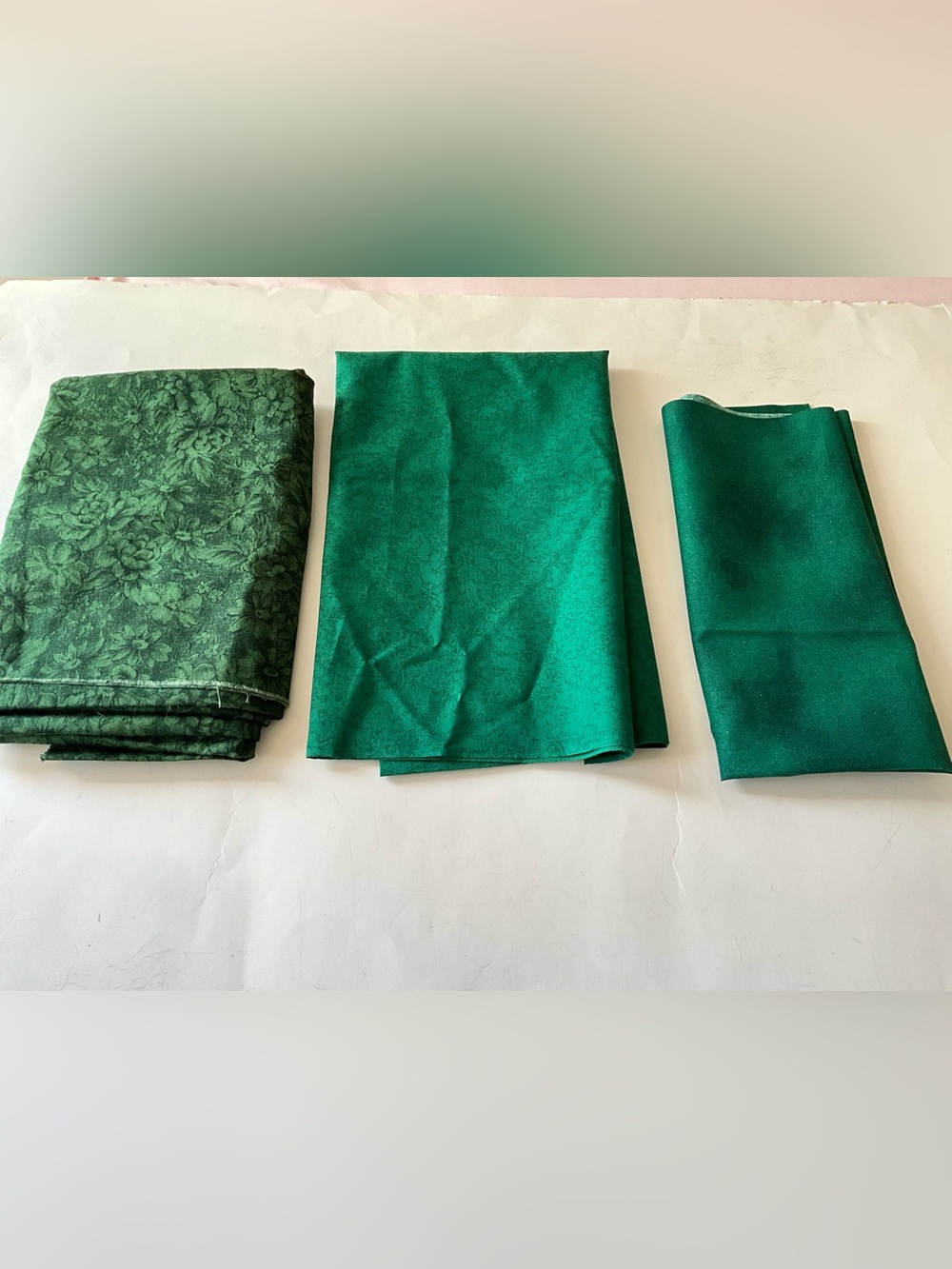 Quilting Sewing Fabrics Lot Vintage Moda 1995 Cotton Greens  Paisley Floral